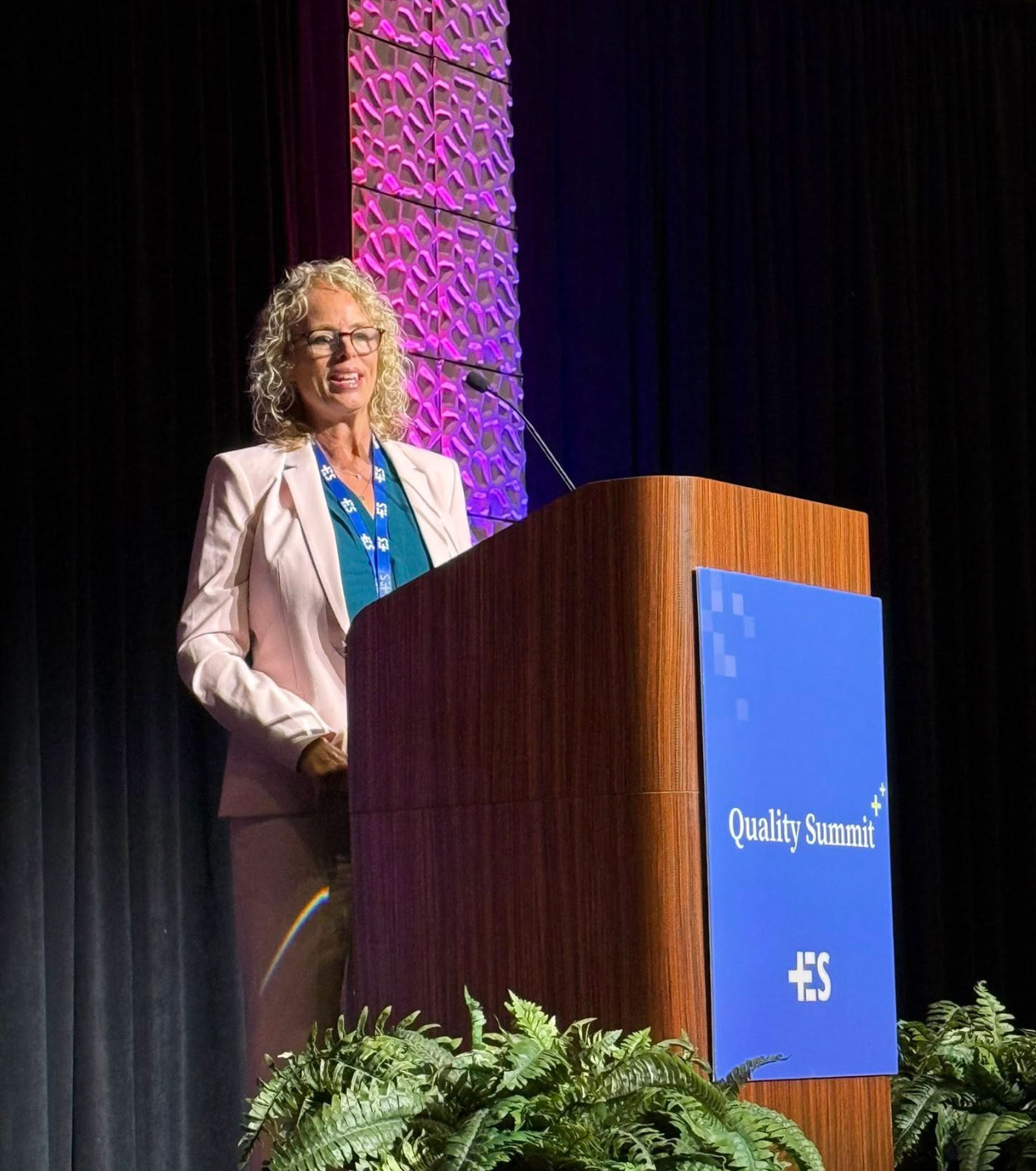 Dr Fagan speaking at the IES Quality Summit 2026